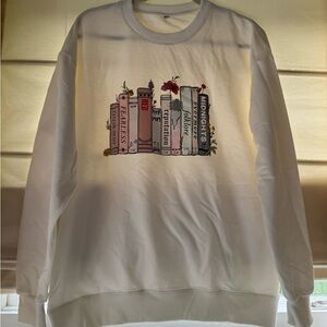 Taylor Swift Albums White Sweatshirt with Book Graphic